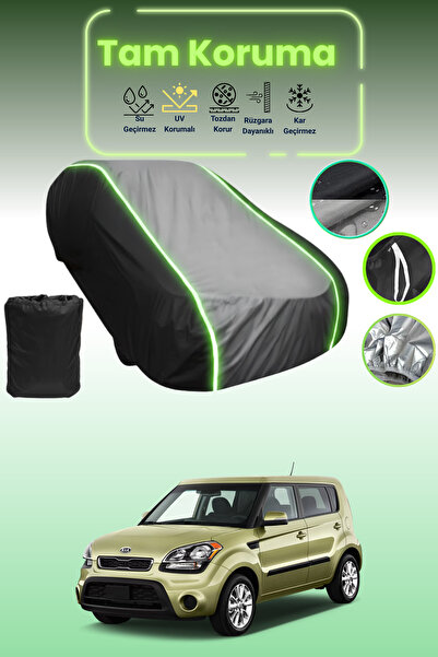 Dokaca Neo غطاء حماية متوافق مع سيارة كيا سول 2013 - 2018 باللون الأسود_الرما...