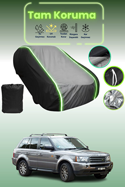 Dokaca Neo غطاء حماية متوافق مع سيارة لاند روفر رينج روفر سبورت 2005 - 2009 باللون الأسود_الرمادي_الأسود النيون قماش مجدّل