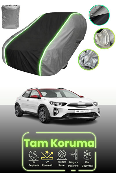 Dokaca Neo غطاء حماية للسيارة باللون الرمادي والأسود والرمادي النيون قماش مجد...