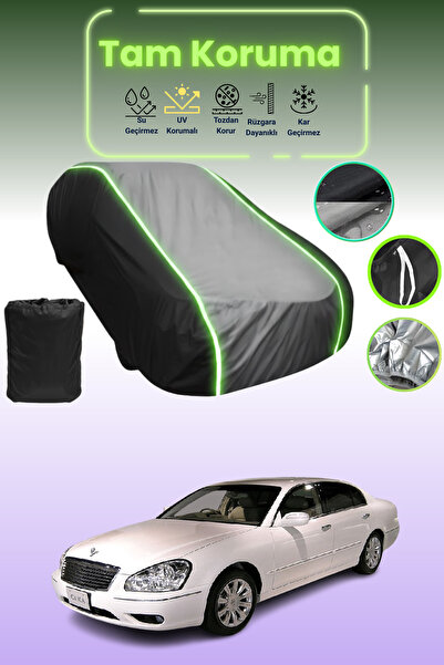 Dokaca Neo غطاء حماية متوافق مع سيارة نيسان سيما قماش مجدّل باللون الأسود_الر...