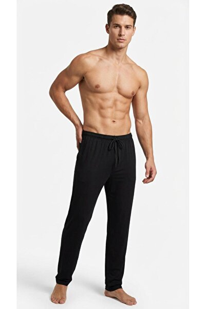 KLY ملابس نوم رجالية سوداء اللون، ملابس نوم مريحة ذات تصميم مريح C6T4N01