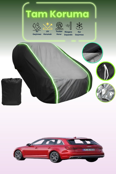 Dokaca Neo غطاء حماية متوافق مع سيارة أودي A4 أفانت 2018 - 2019 باللون الأسود_الرمادي_الأسود النيون