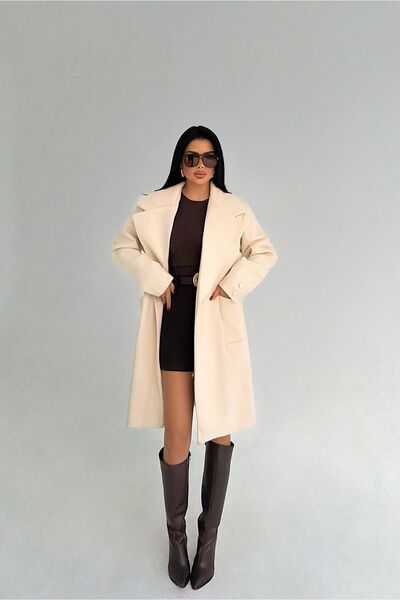 TANISA Cep Detay Kruvaze Yaka Kaban TNS-3942