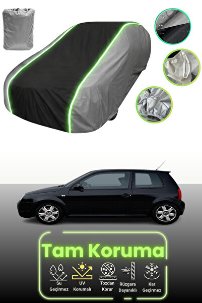 Dokaca Neo غطاء حماية للسيارة باللون الرمادي والأسود والرمادي النيون قماش مجدّل فولكس فاجن لوبو 3l 1999 - 2005