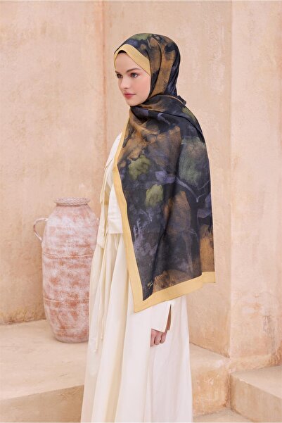 Belli FRESH ÇİÇEK DESEN HAKİ VİNTAGE ŞAL 1