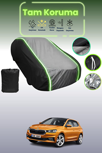 Dokaca Neo غطاء حماية متوافق مع سيارة سكودا فابيا هاتشباك قماش مجدّل باللون ا...