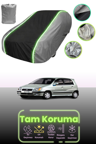 Dokaca Neo غطاء حماية للسيارة باللون الرمادي والأسود والرمادي النيون قماش مجد...