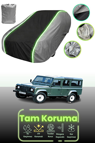 Dokaca Neo غطاء حماية للسيارة باللون الرمادي والأسود والرمادي النيون قماش مجدّل لسيارة لاند روفر ديفندر 110 1991 - 2007