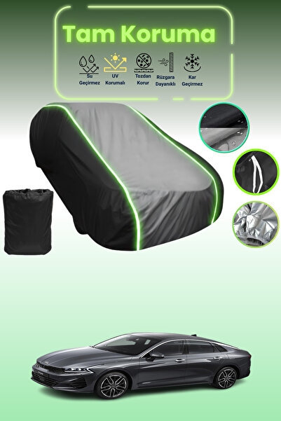 Dokaca Neo غطاء حماية متوافق مع سيارة كيا K5 قماش مجدّل باللون الأسود_الرمادي...