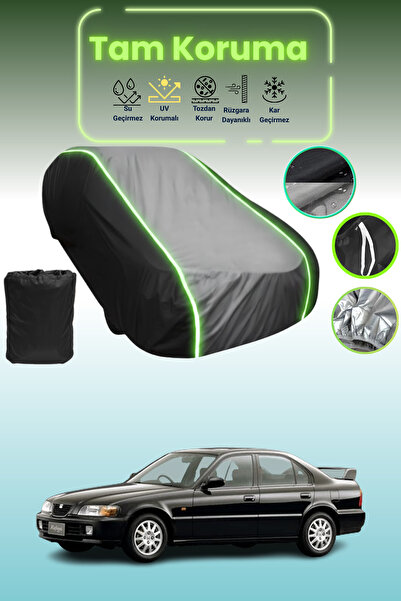 Dokaca Neo غطاء حماية متوافق مع سيارة هوندا رافاجا قماش مجدّل باللون الأسود_الرمادي_الأسود النيون