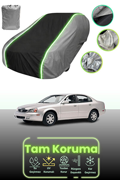 Dokaca Neo غطاء حماية للسيارة باللون الرمادي والأسود والرمادي النيون قماش مجدّل متوافق مع سيارة سوزوكي فيرونا