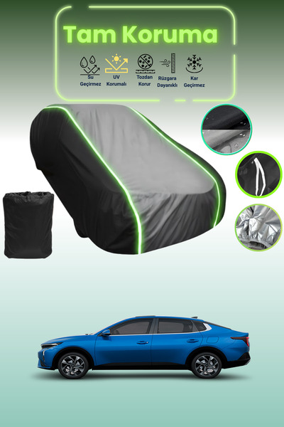 Dokaca Neo غطاء حماية متوافق مع سيارة كيا K3 سيدان قماش مجدّل باللون الأسود_ا...