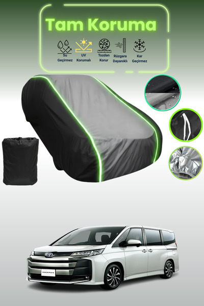 Dokaca Neo غطاء حماية متوافق مع سيارة تويوتا نوح قماش مجدّل باللون الأسود_الر...