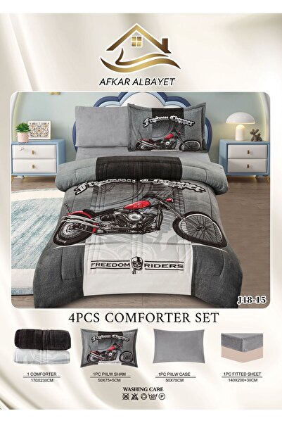 Afkar Albayet Soft velvet children's bedspread, 4 pieces, with cartoon designs