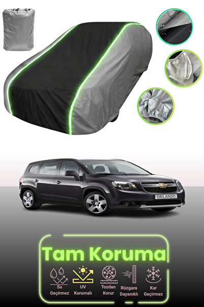 Dokaca Neo غطاء حماية للسيارة باللون الرمادي والأسود والرمادي النيون قماش مجدّل متوافق مع سيارة شيفروليه أورلاندو 1