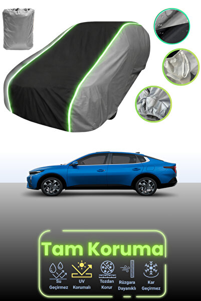 Dokaca Neo غطاء حماية للسيارة باللون الرمادي والأسود والرمادي النيون قماش مجد...