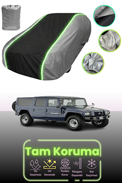 Dokaca Neo غطاء حماية للسيارة باللون الرمادي والأسود والرمادي النيون قماش مجد...