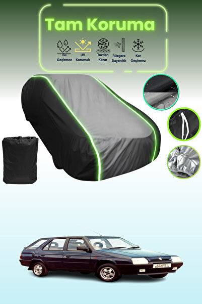 Dokaca Neo غطاء حماية متوافق مع سيارة سكودا فيفوريت إستيت 1991 - 1994 باللون الأسود_الرمادي_الأسود النيون