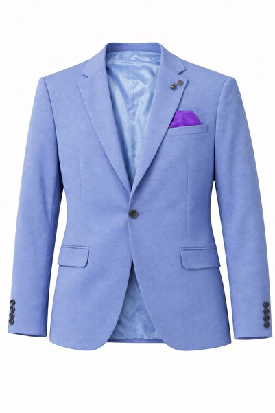 Plus Scorpion Men's Cotton Combed Stretch Fabric Single Button Double Slit Blazer Jacket