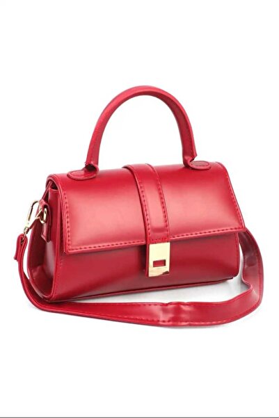 ÖZÜM TAKI Women's Small Size Classic Hand and Shoulder Bag Red