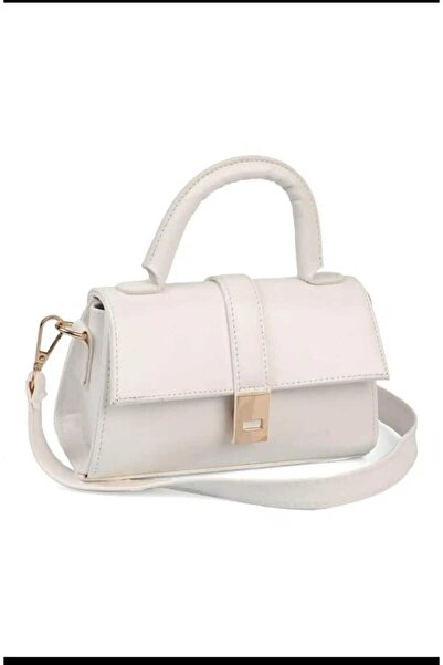 ÖZÜM TAKI Women's Small Size Classic Hand and Shoulder Bag Cream