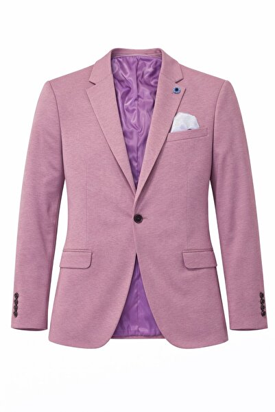 Plus Scorpion Men's Cotton Combed Stretch Fabric Single Button Double Slit Blazer Jacket