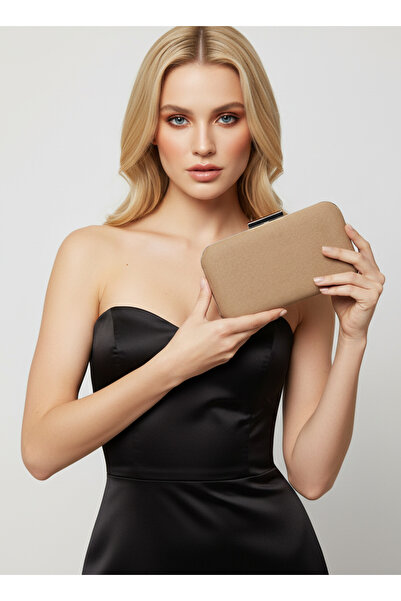 Biçanta Nude Silver Luxury Suede Chain Handle Women Evening Dress Bag Wedding Engagement Graduation