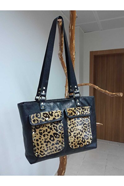 LEOPAR DESENLİ DERİ ÇANTA