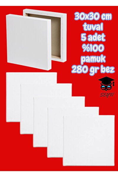 SEYFİKİRTASİYE 30x30 cm tuval 5 adet %100 pamuk 280 gr bez
