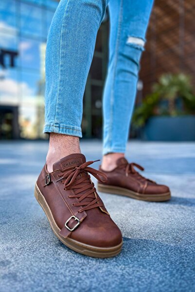 Chekich CH191 - حذاء رجالي بإبزيم جانبي CKT TABA