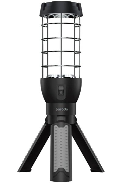 porodo Lifestyle Outdoor Tripod Lamp with Built-In Battery 600LM 2*1200mAh - Black