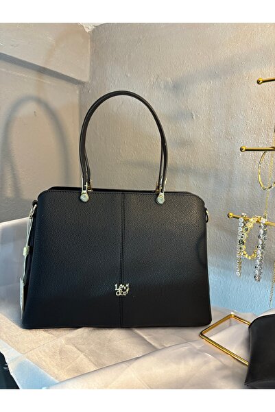 Levidor SİYAH GOLD DETAYLI BÜYÜK OMUZ ÇANTASI