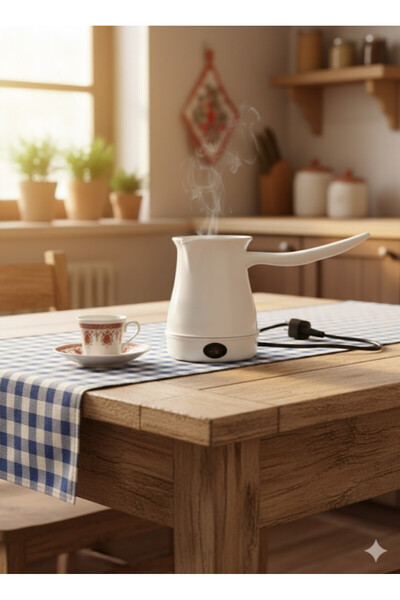 abnturk 330ml 4 Fincan Kapasite Beyaz Elektrikli Cezve