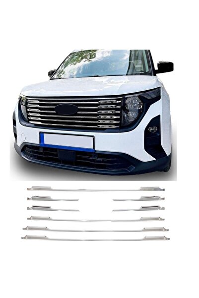 Carmind Ford Courier Uyumlu Krom Ön Panjur Çıtası 2024- (8 Parça)