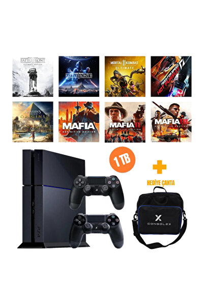 Sony PlayStation 4 Standart 1TB + 8 Dijital Oyun + Çift Kol + ConsoleX Çanta ...
