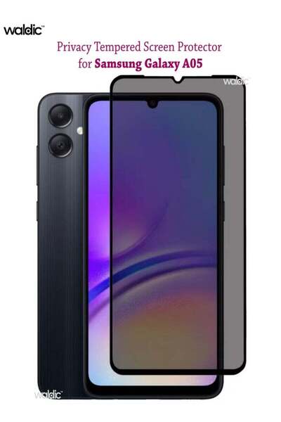 Generic واقي شاشة زجاجي مقوى لاصق بالكامل، بتقنية "الدرع الخفي للخصوصية" لهاتف سامسونج جالاكسي A05