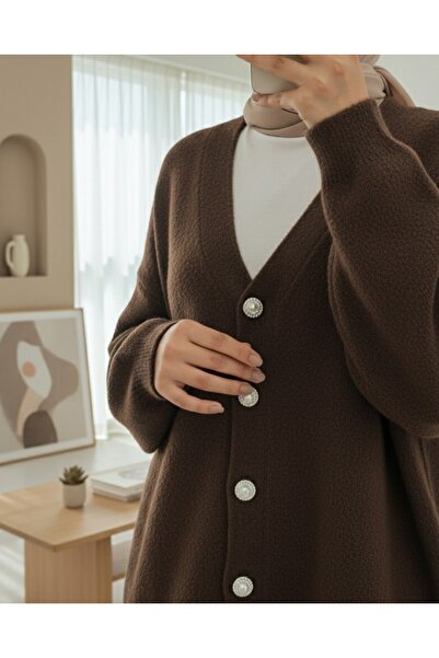 Vaniza Standard Size Button Detailed Knitwear Cardigan