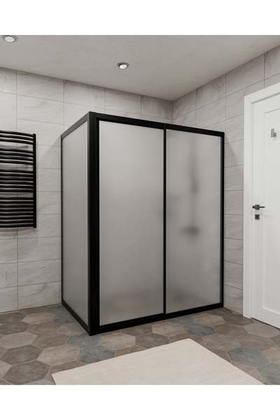 duşakabin ankara MİKA CAMLI SİYAH PROFİLLİ DİKDÖRTGEN DUŞAKABİN