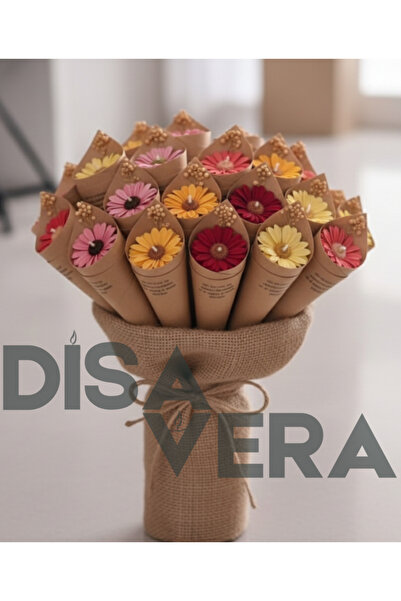 DİSAVERA Papatya Mum Düğün Nikah Nişan Söz Baby Shower Gibi Özel Günlerde Hediyelik 10 Adet