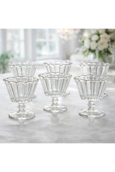 Wow Home Elegantly Designed Set of 6 Glass Ice Cream Bowls & Pudding & Rice Pudding Bowls