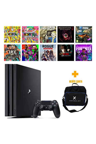 Sony PlayStation 4 Pro 1TB + 10 Dijital Oyun + Tek Kol + ConsoleX Çanta (Yeni...