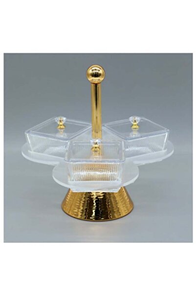 Genrice Transparent Acrylic Nut Plates with Gold Base