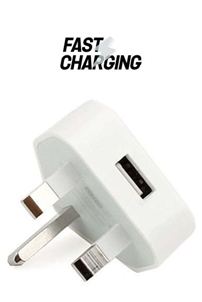 Generic 3 Pin Wall Mounted Charging Adapter White