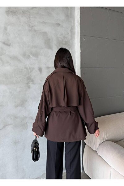 Bibasic Belden Bağlamalı Kuşaklı Oversize Blazer Ceket