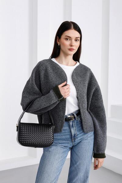 Shule Bags Darley Braided Baguette Bag Black