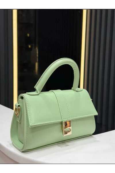 ÖZÜM TAKI Women's Small Size Classic Hand and Shoulder Bag Mint Green