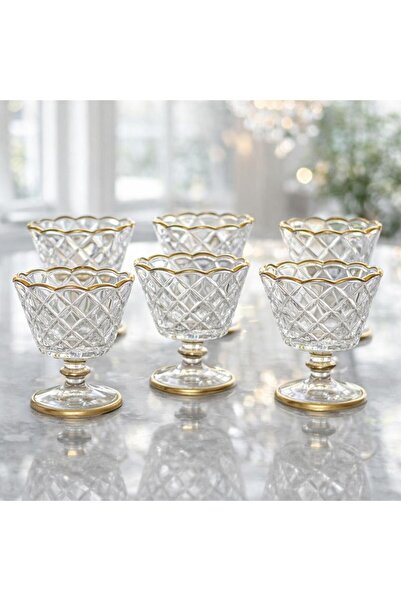 Wow Home Elegantly Designed Set of 6 Glass Ice Cream Bowls & Pudding & Rice Pudding Bowls