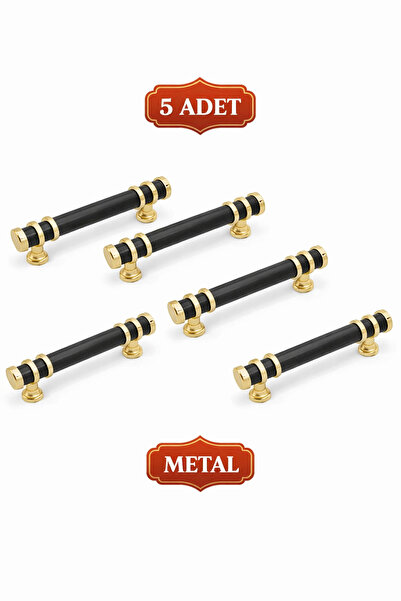 GÜMÜŞ YÜZÜKLÜ RİNG SİYAH ALTIN GOLD 128MM METAL DOLAP ÇEKMECE KULP 5 ADET