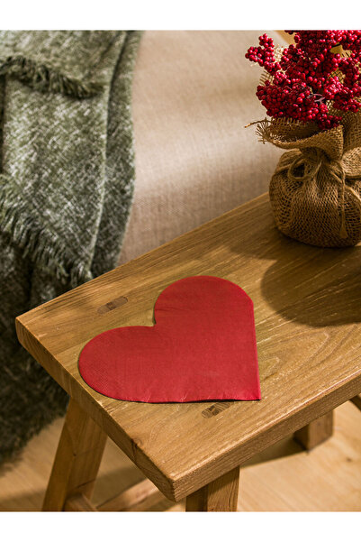 LC Waikiki Lcw Home Red Heart Printed Paper Napkins 20Pcs