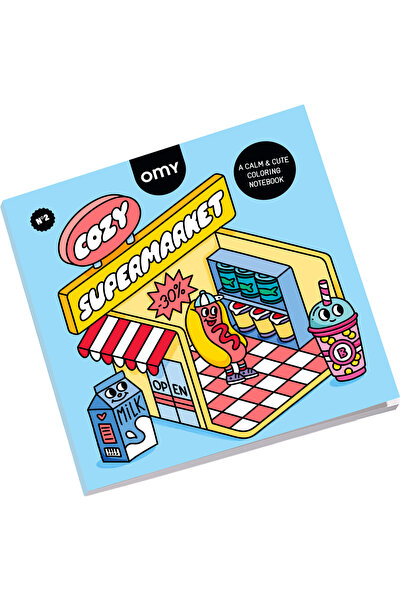 OMY Cozy Art Supermarket Boyama Kitabı -Çocuklar ve Yetişkinler için